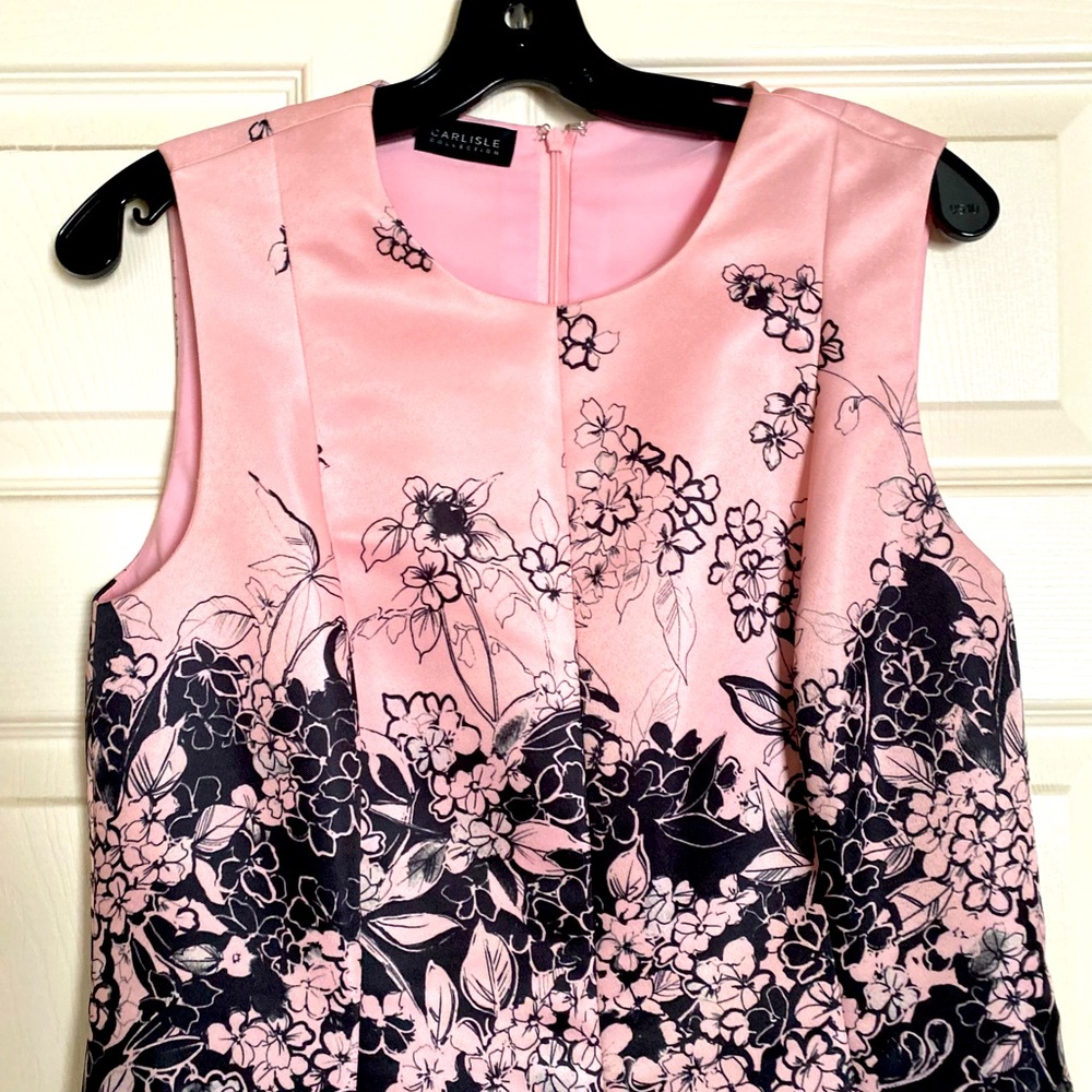 Carlisle pink and black sleeveless dress - size 8.